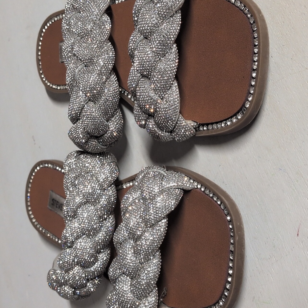 Steve Madden Women's Newbie Braided Rhinestone Sandal Size 9.5 - Picture 2 of 6